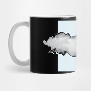 Light Blue Gray and Black Graphic Cloud Effect Mug